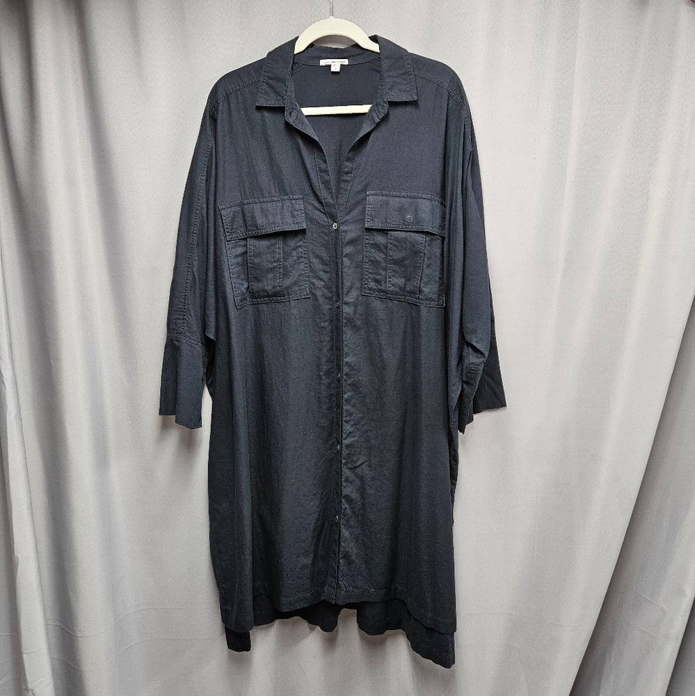 James Perse Navy Blue Smock Shirt Dress